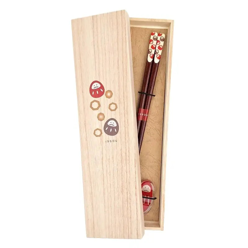 Set di bacchette giapponesi con motivo Daruma
