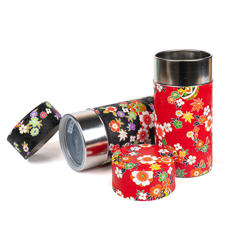 Set di Due Barattoli da Tè con Carta Washi