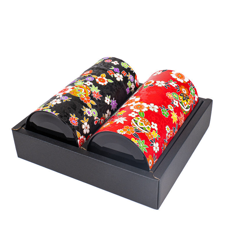 Set di Due Barattoli da Tè con Carta Washi