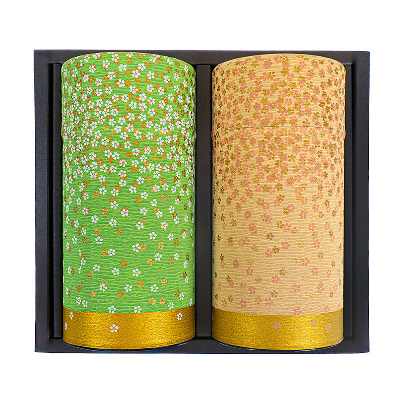 Set di Due Barattoli da Tè con Carta Washi - Hanazono
