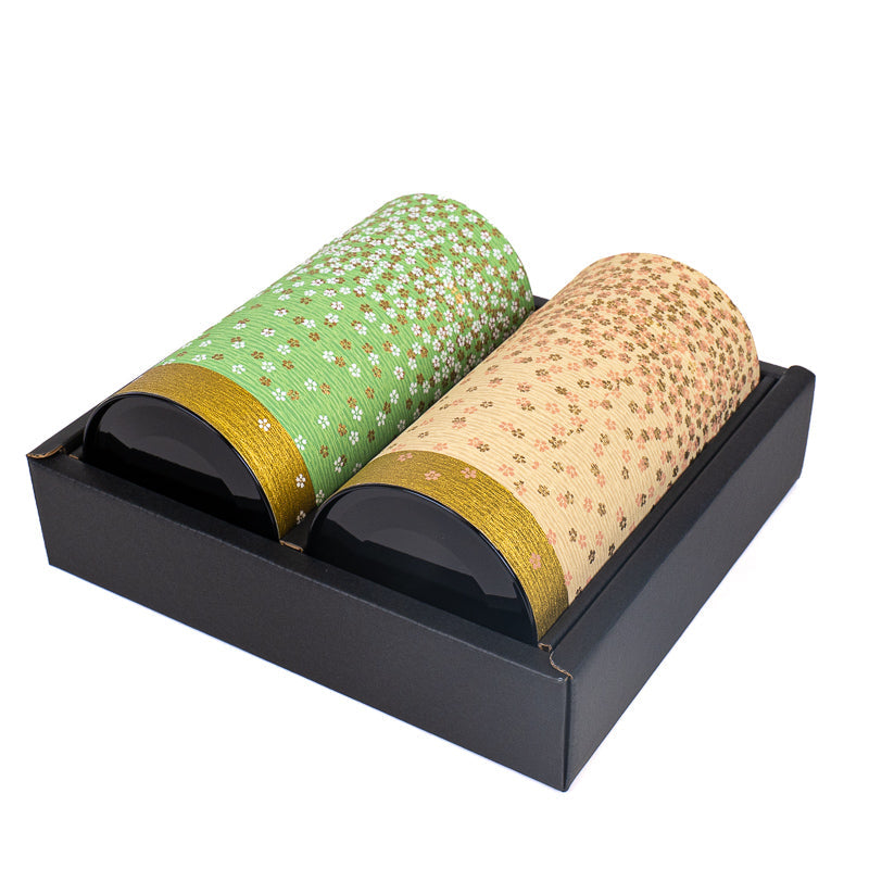 Set di Due Barattoli da Tè con Carta Washi - Hanazono