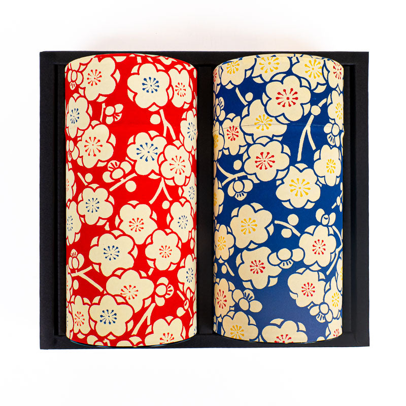 Set di Due Barattoli da Tè con Carta Washi - Ume