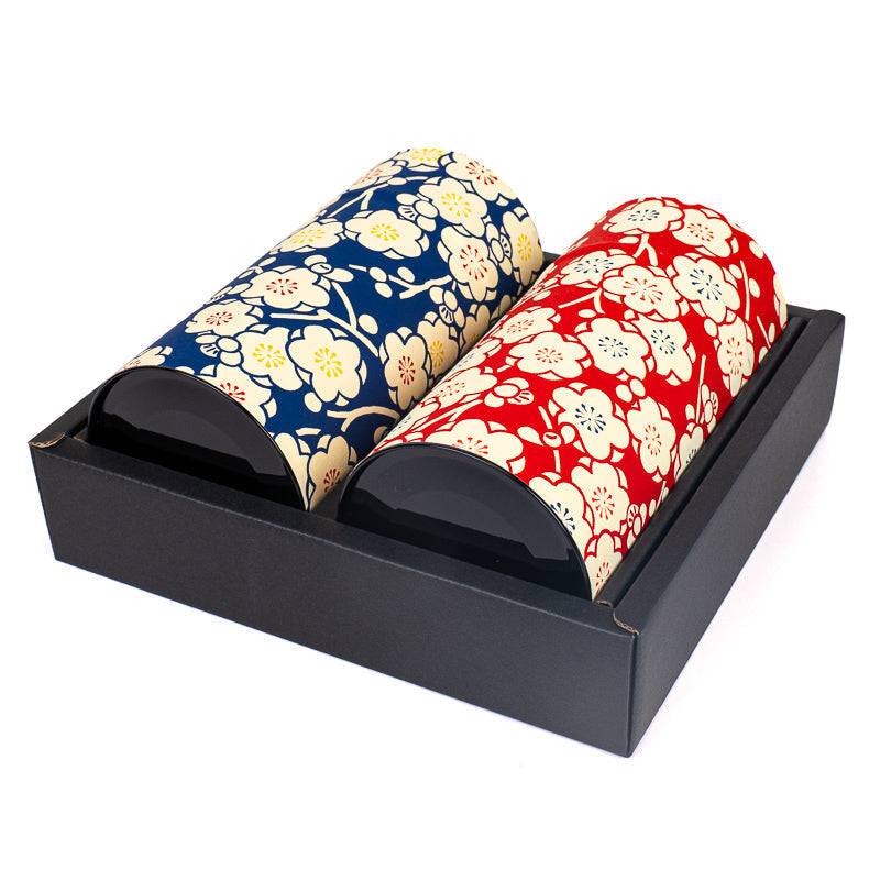 Set di Due Barattoli da Tè con Carta Washi - Ume