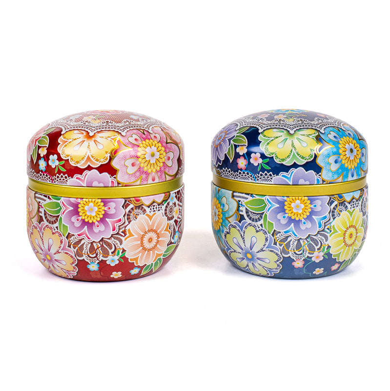 Set di Due Barattoli da Tè - Fiori Giapponesi