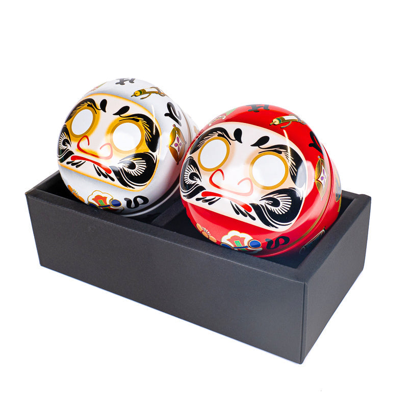 Set di Due Barattoli da Tè in Metallo - Daruma