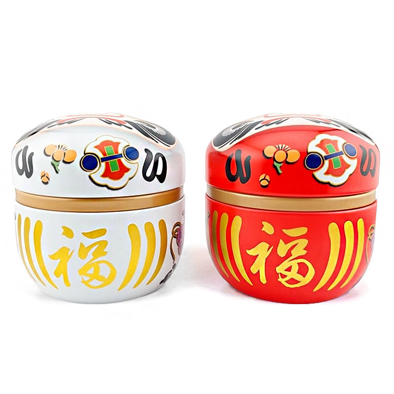 Set di Due Barattoli da Tè in Metallo - Daruma