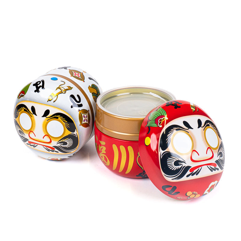 Set di Due Barattoli da Tè in Metallo - Daruma