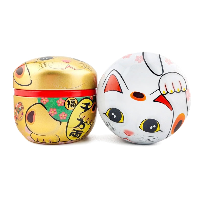 Set di Due Barattoli da Tè in Metallo - Maneki Neko