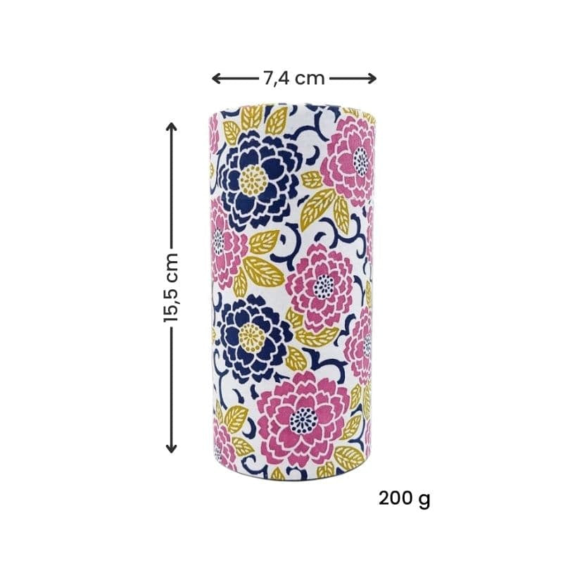 Set di Tre Barattoli da Tè con Carta Washi - Fiori