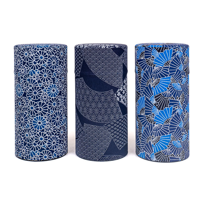 Set di Tre Barattoli da Tè Giapponesi - Indigo