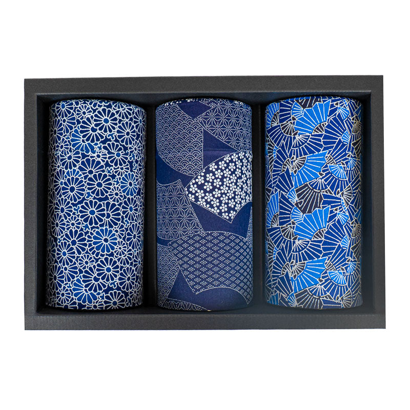 Set di Tre Barattoli da Tè Giapponesi - Indigo