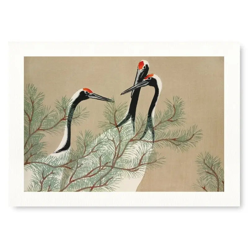 Stampa giapponese Kamisaka Cranes - A3