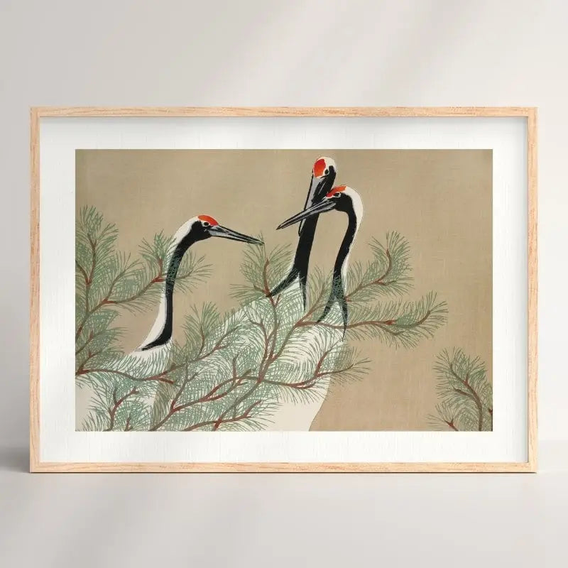 Stampa giapponese Kamisaka Cranes - A3