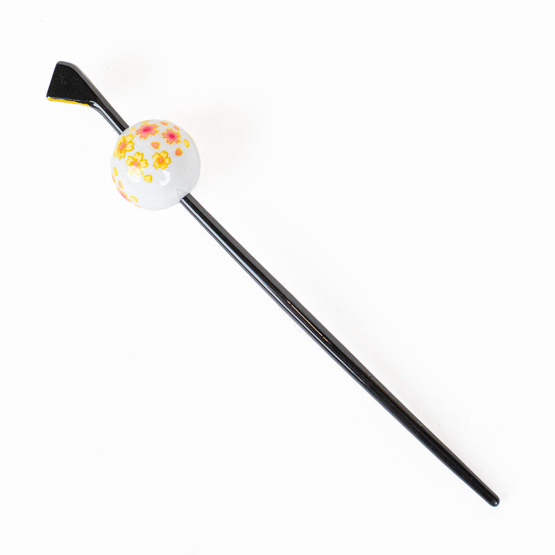 Tama Kanzashi giapponese Ukidama bianco