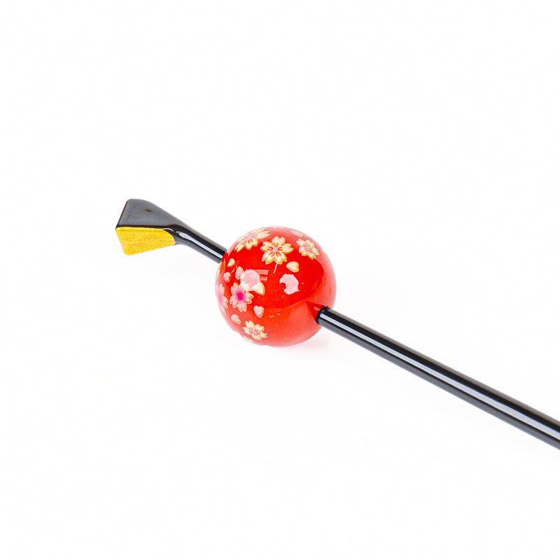 Tama Kanzashi giapponese Ukidama rosso