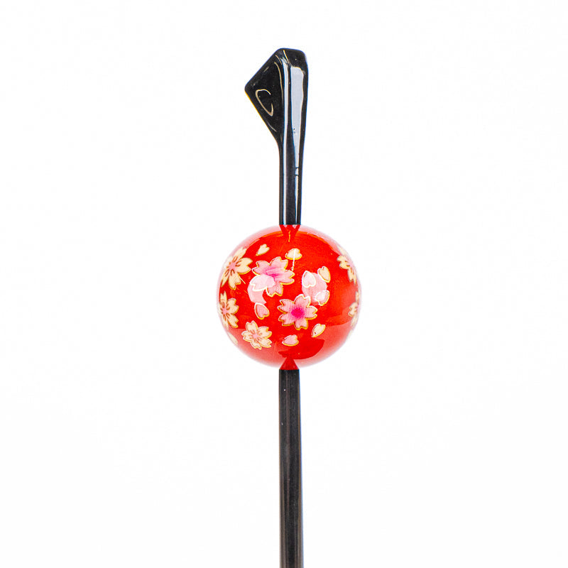 Tama Kanzashi giapponese Ukidama rosso