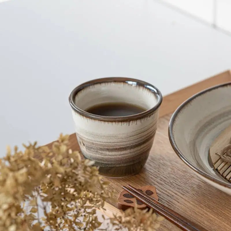 Tazza giapponese Hakeme Marrone