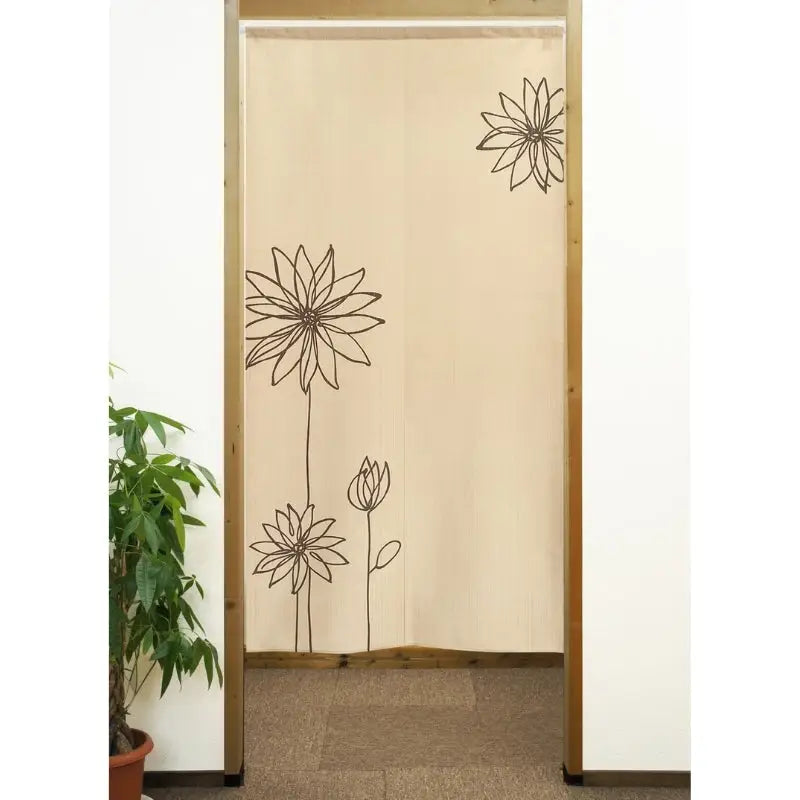 Tenda giapponese a fiori Noren