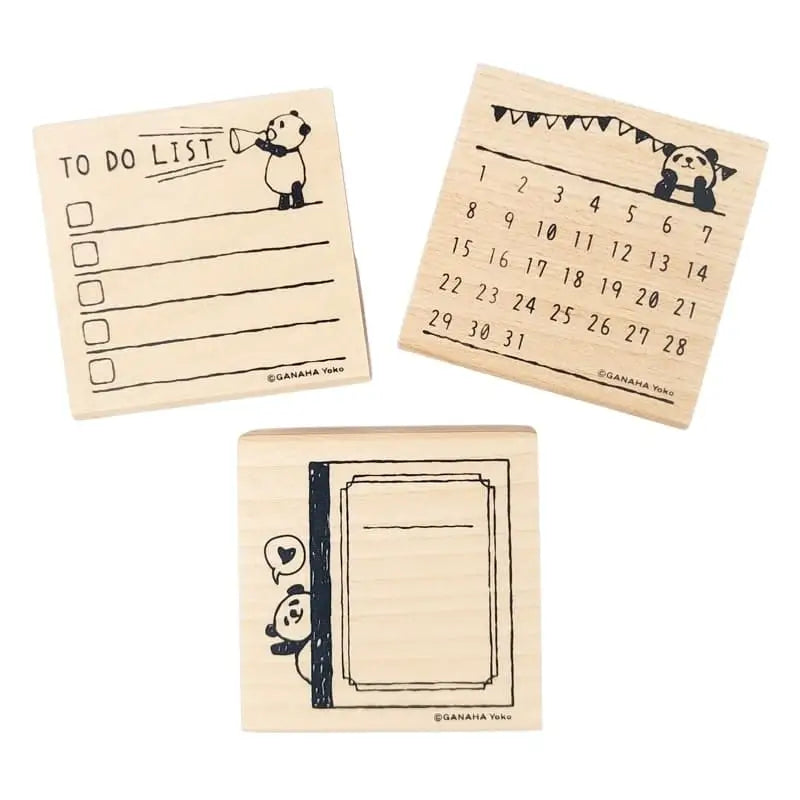 Timbro calendario del panda giapponese