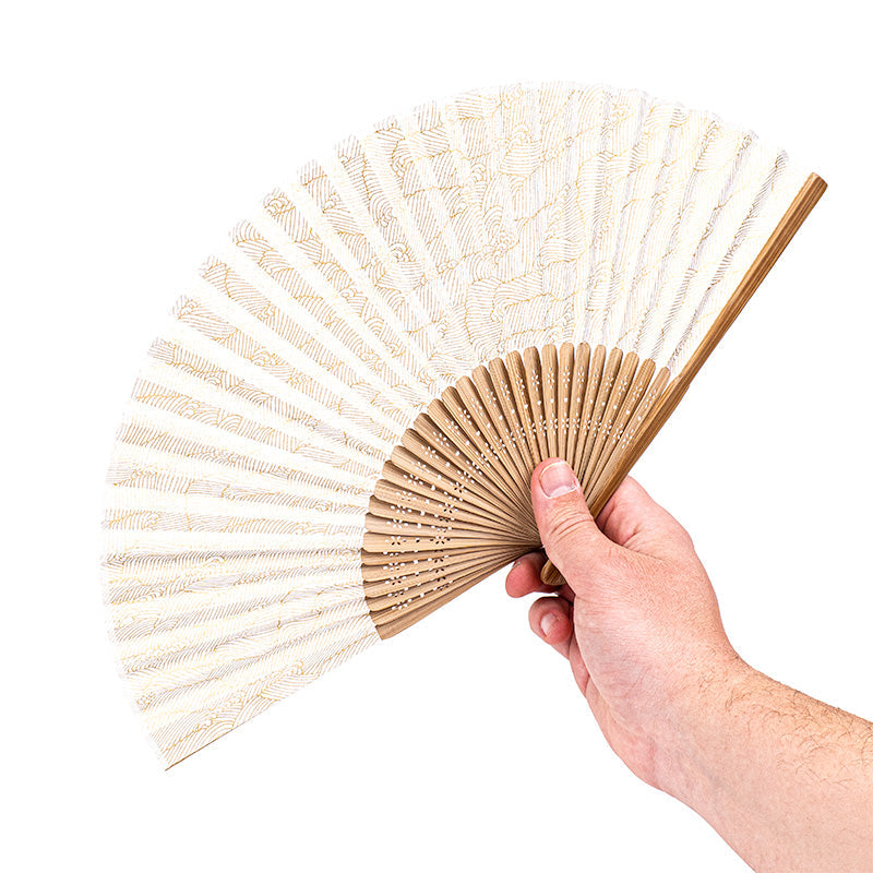 Ventaglio a onde bianche giapponese Mino Washi