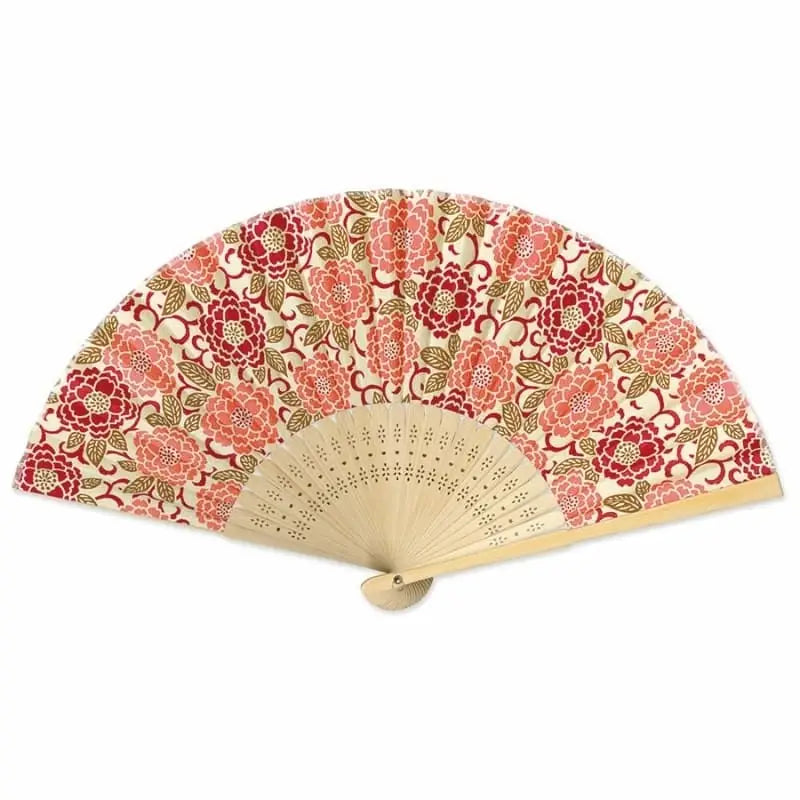 Yuzen Botan Arancione Fan giapponesi