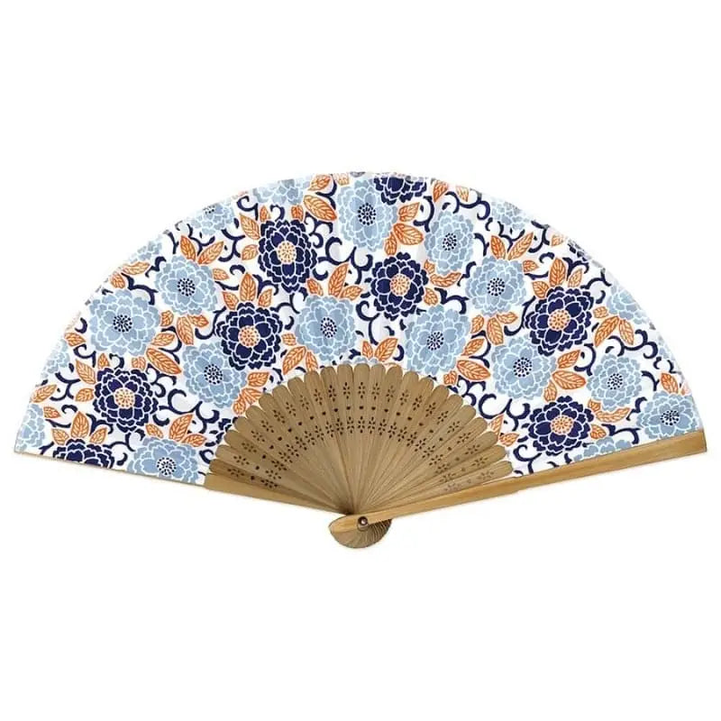 Ventagli giapponesi blu Yuzen Botan