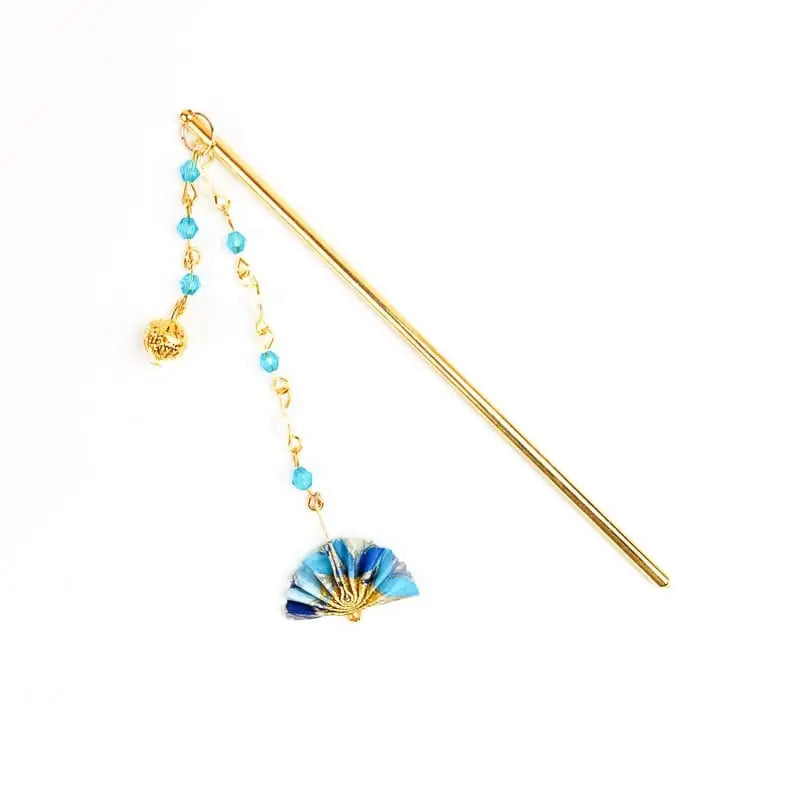 Ventaglio giapponese Kanzashi blu