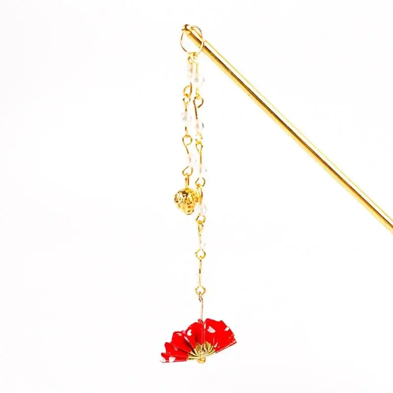Ventaglio giapponese Kanzashi rosso