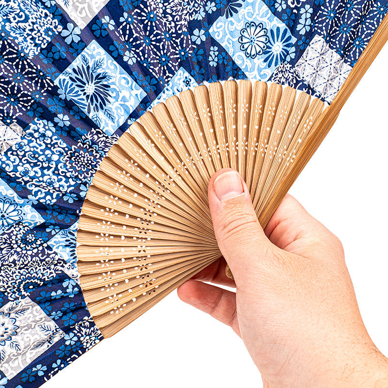 Ventaglio giapponese Mino Washi Indigo