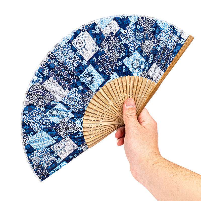 Ventaglio giapponese Mino Washi Indigo