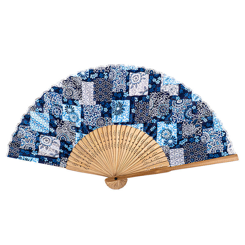 Ventaglio giapponese Mino Washi Indigo