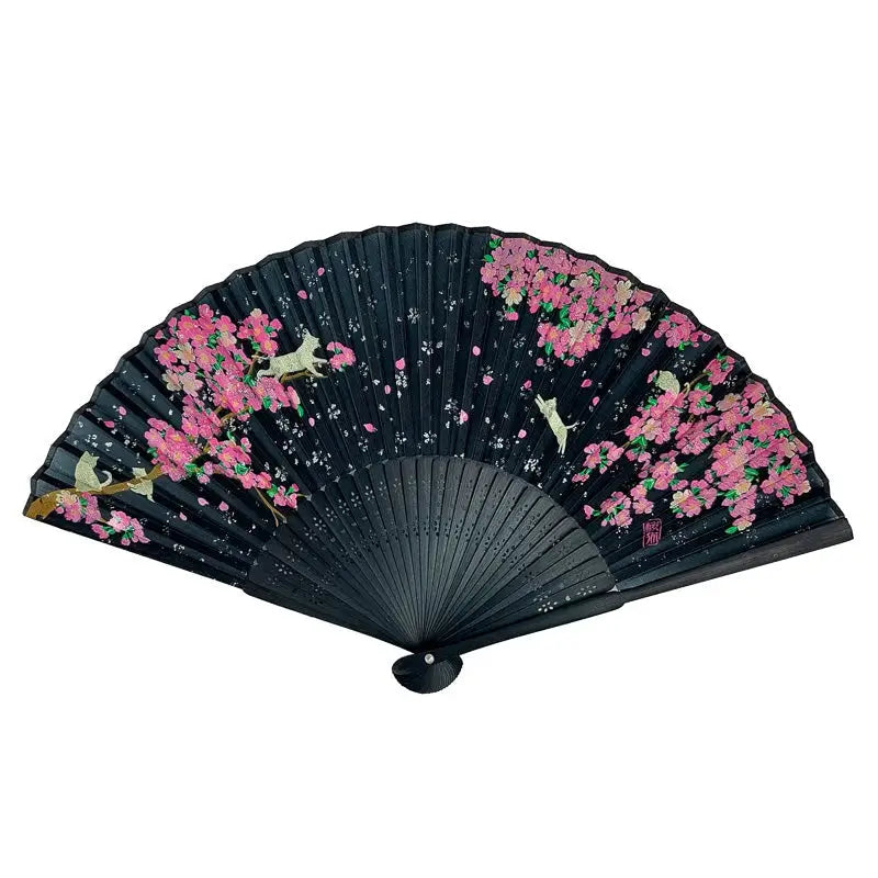 Ventaglio giapponese nero Sakura