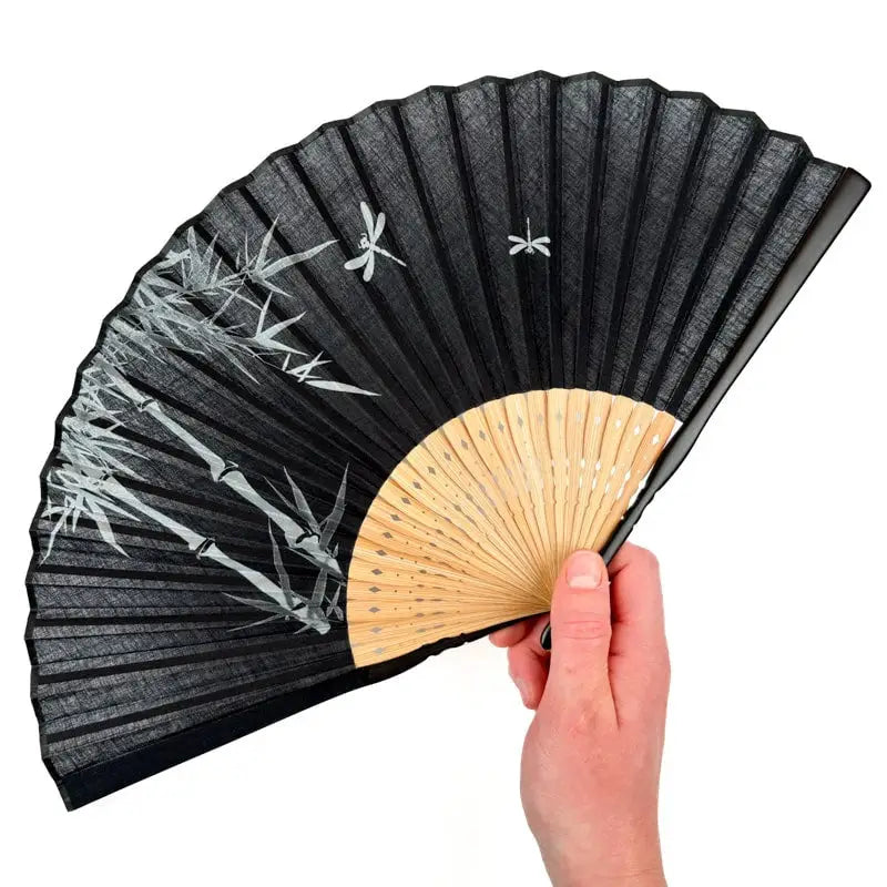 Ventaglio giapponese nero Tonbo