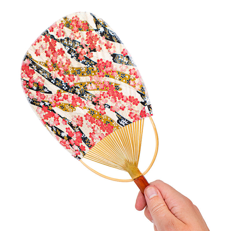 Ventaglio Uchiwa Giapponese in Washi Hana