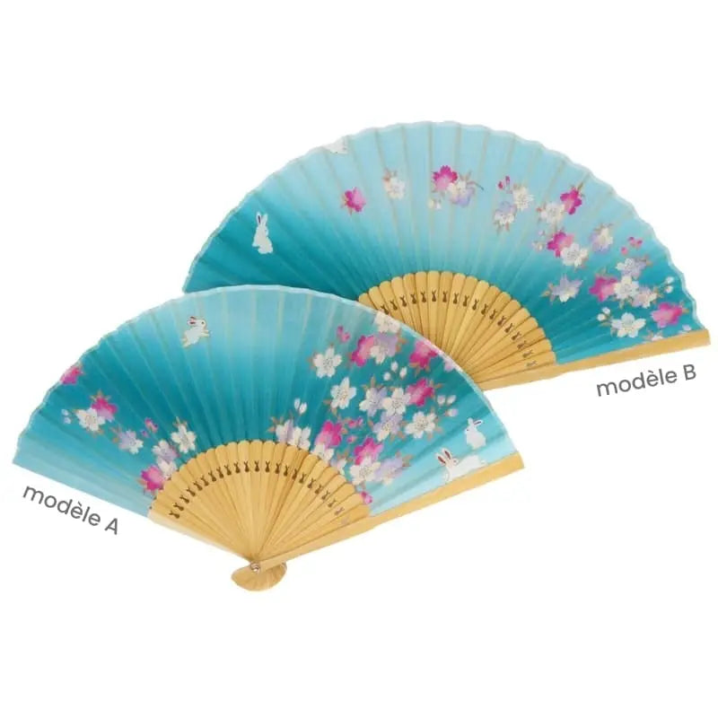 Ventaglio Usagi giapponese turchese