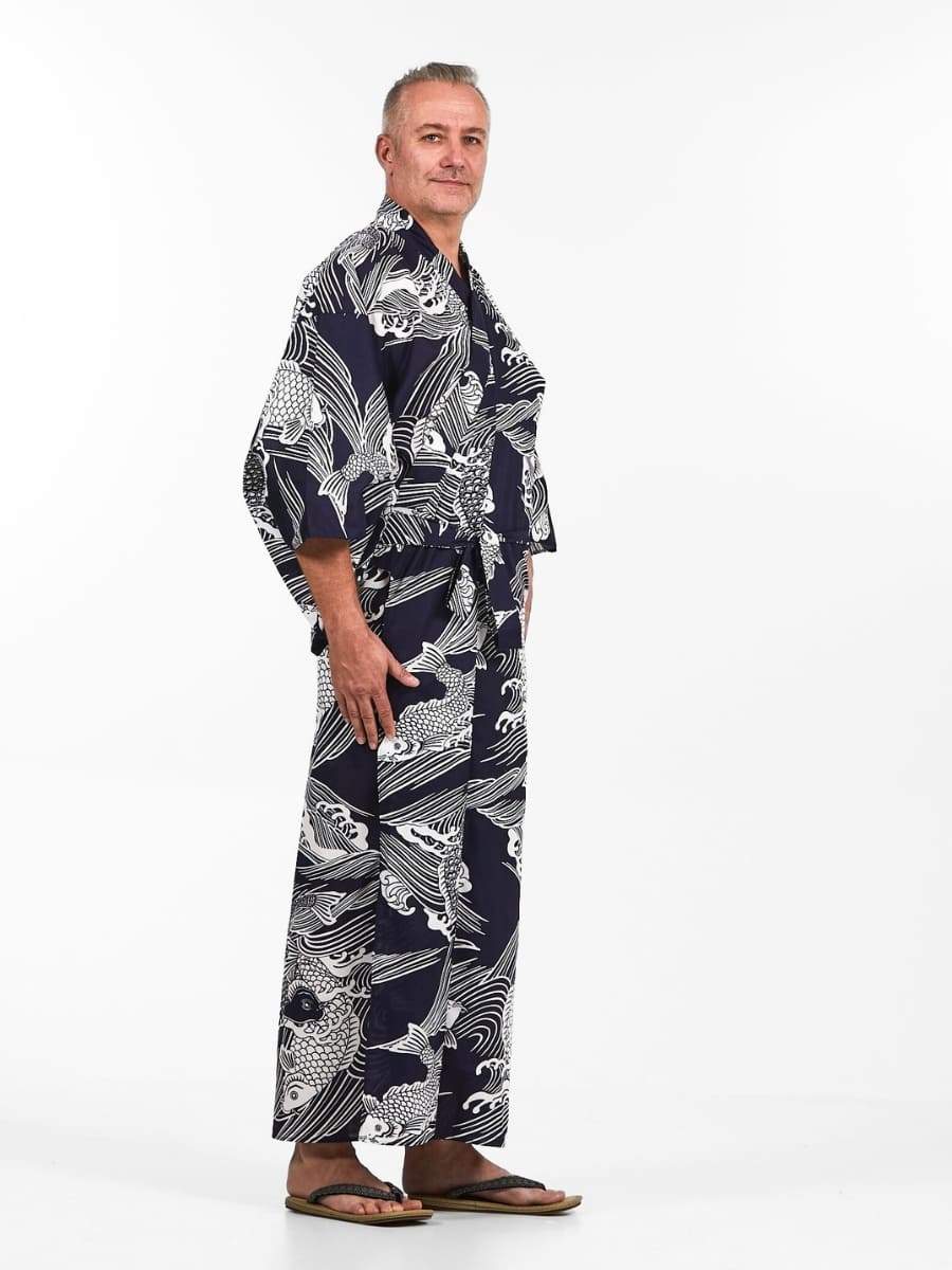 Yukata Kimono Carpa Koi Da Uomo