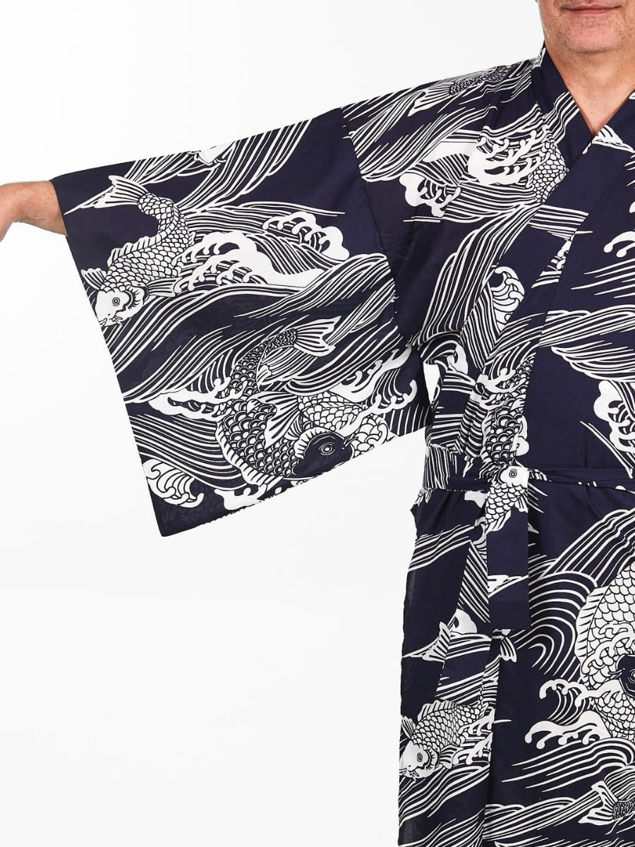 Yukata Kimono Carpa Koi Da Uomo