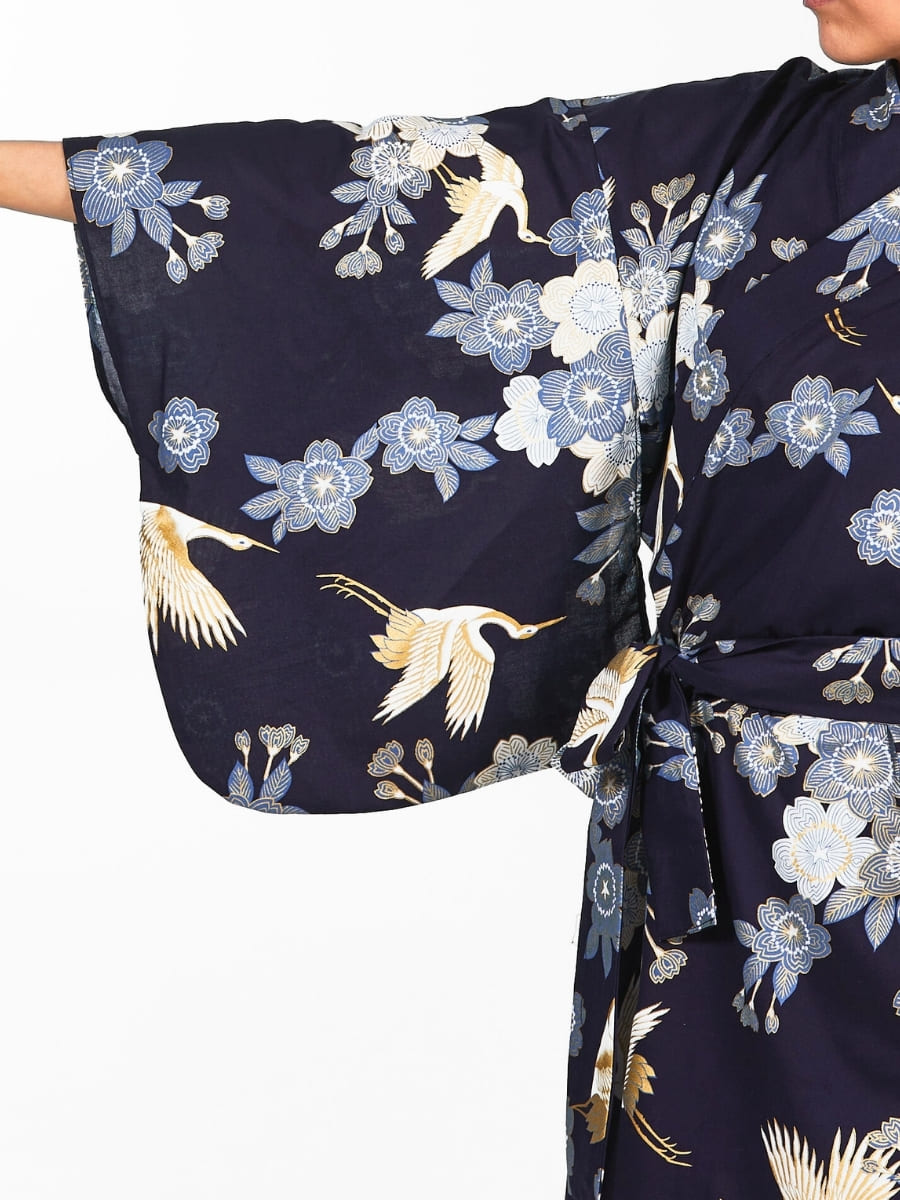 Yukata Kimono Da Donna Sakura to Tsuru